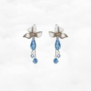 Crystal Orchid Drop Earrings