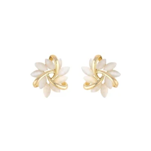 Opal Petal Stud Earrings