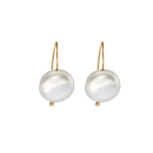 Satin Pearl Button Earrings