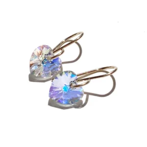 Tiny Heart Crystal Earrings